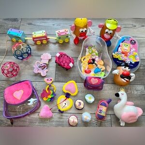 Huge Girly Girl Infant Baby Lot of Toys Cute Swan Purse Train Balls Bundle